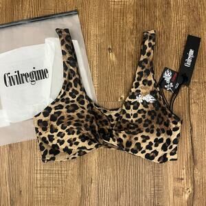 Civil Regime Leopard Twist Bra